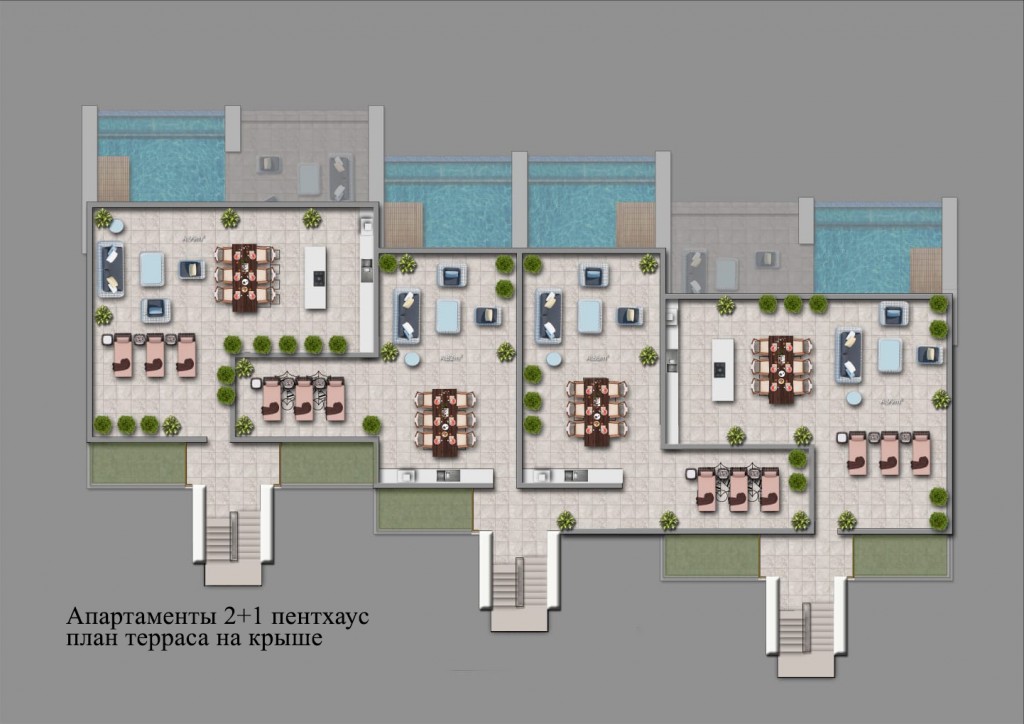 Апартаменты 2+1 ID 064101 пентхаус с бассейном