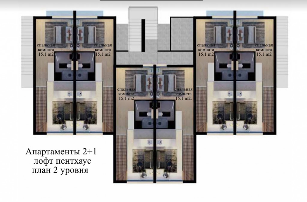 Апартаменты 2+1 ID 109001 лофт пентхаус