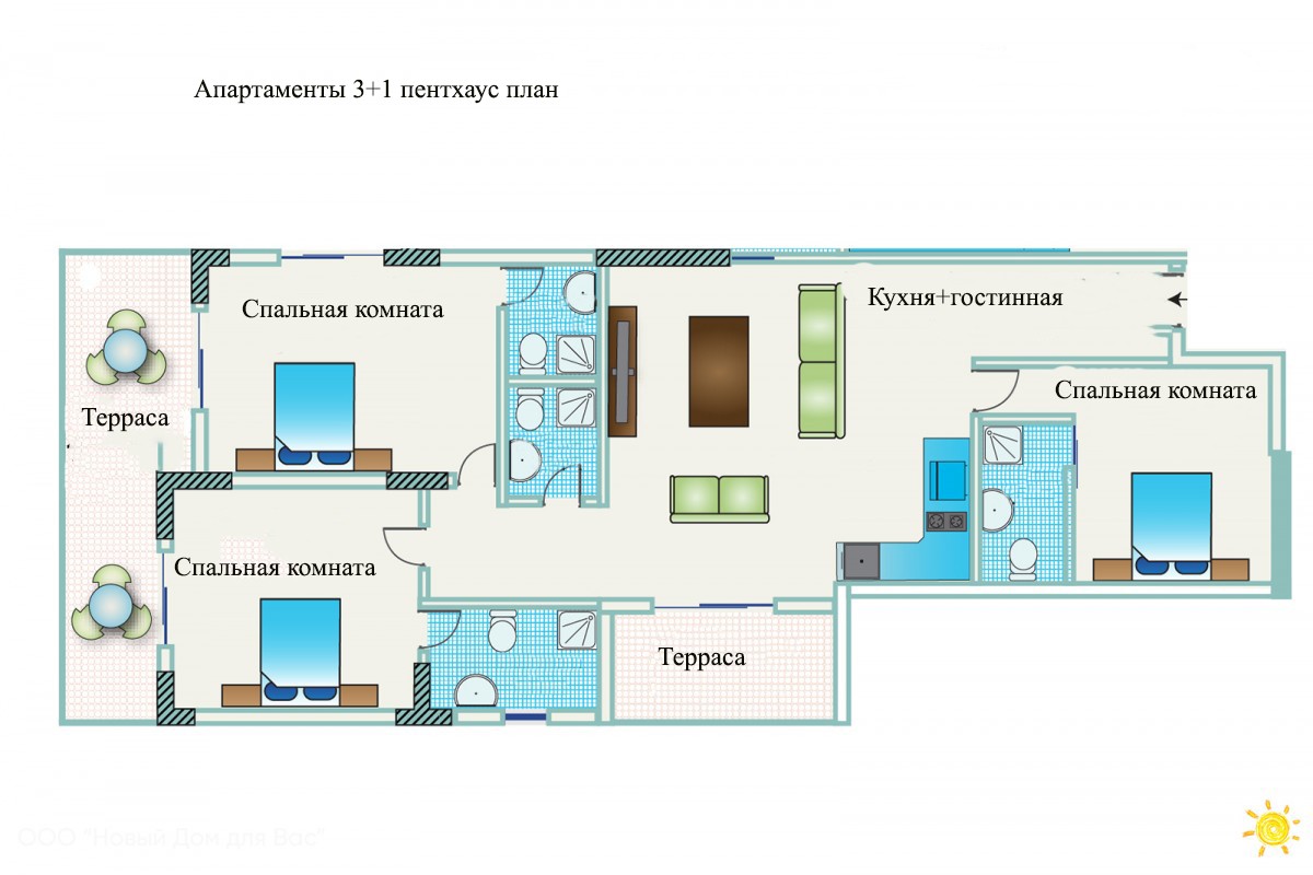 Апартаменты ID 004007 3+1 пентхаус Апартаменты ID 004007 3+1 пентхаус