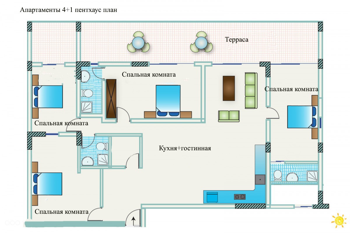 Апартаменты ID 004008 4+1 пентхаус Апартаменты ID 004008 4+1 пентхаус